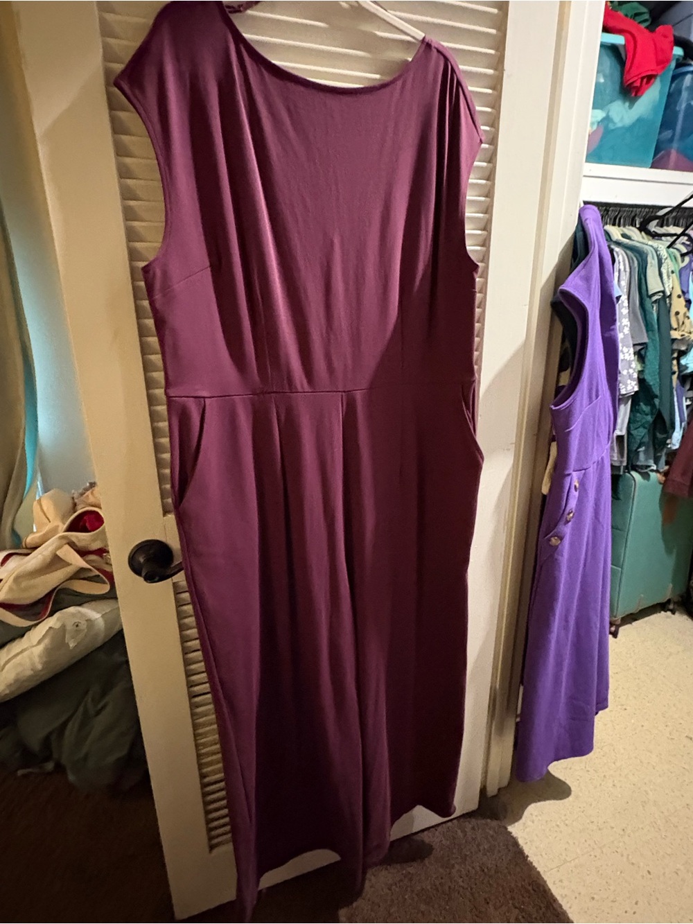 Old Navy Plum Sleeveless Jumpsuit with Pockets